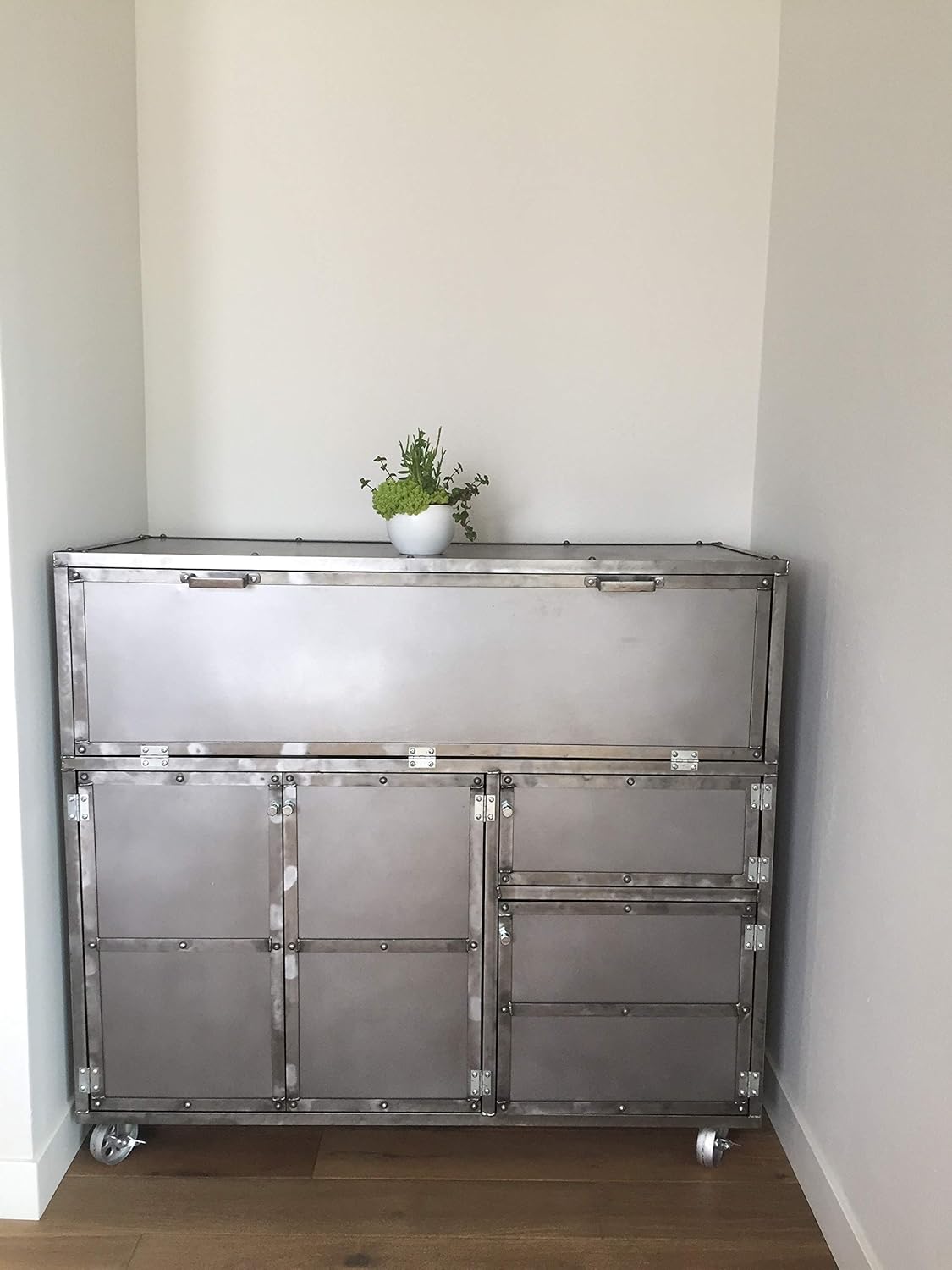 Amazon Com Industrial Steel Kitchen Cabinet Storage Modern