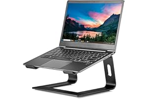 RUBOXA Ergonomic Laptop Stand for Desk Elevated Laptop Computer Stand with Nonslip Tabs Prevents Shoulder Back and Neck Pain and Laptop Overheating (Black)