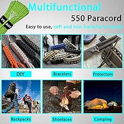 VVAAGG Reflective Paracord Rope 100FT, 7 Strand