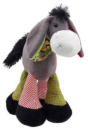 Lashuma Plüschtier Esel grau | Kuscheltier Eselchen stehend | Stofftier Schlenker ca. 23 cm