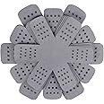 BYKITCHEN Pan Pot Protectors, Larger & Thicker Pan Protector with Stars, Set of 12 and 3 Different Sizes, Gray Pot Separator Pads for Stacking and Protecting Your Cookware