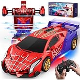Spider Transform RC Cars Toys with Eye & Underbody Lights, 2.4GHz Remote Control Car One-Button Deformation, Fast 360°Rotation Robot Toys Birthday Gifts for 3 4 5 6 7 8 9 10 Year Old Boys Age 4-7 8-12