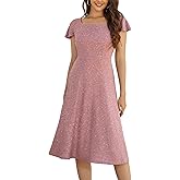 BeryLove Prom Dress for Teens: Sequin Formal Party Dress with Flutter Short Sleeves for Wedding & Cocktail Evening Events