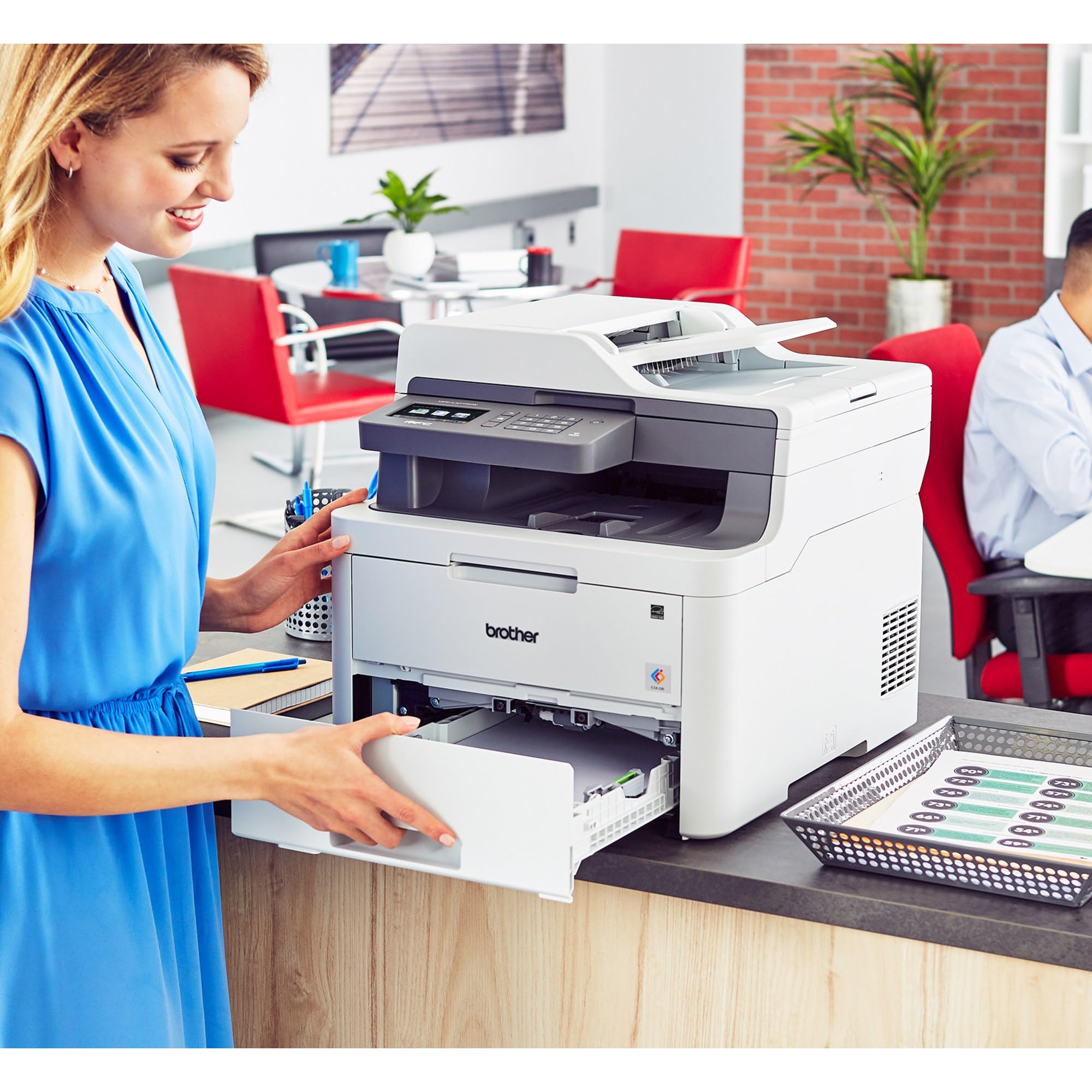 Brother MFC-L3710CW Compact Digital Color All-in-One Printer Providing Laser Printer Quality Results with Wireless, Amazon Dash Replenishment Ready