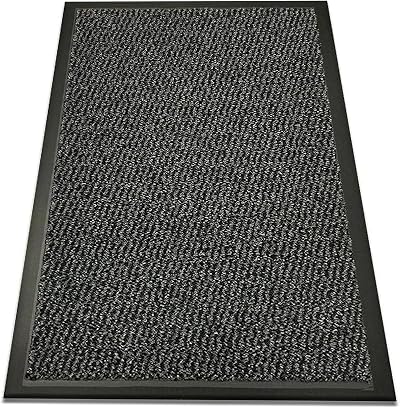 SAFRI Grey Large Door Mat 90x150cm Heavy Duty Non-Slip Indoor Outdoor