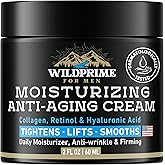 Men's Face Moisturizer Cream - Anti Aging & Wrinkle - Men's Shave Lotion - Made in USA - Collagen, Hyaluronic Acid, Vitamins E & A, Avocado Oil - Age Facial Skin Care, Day & Night Moisturizing, 2 oz