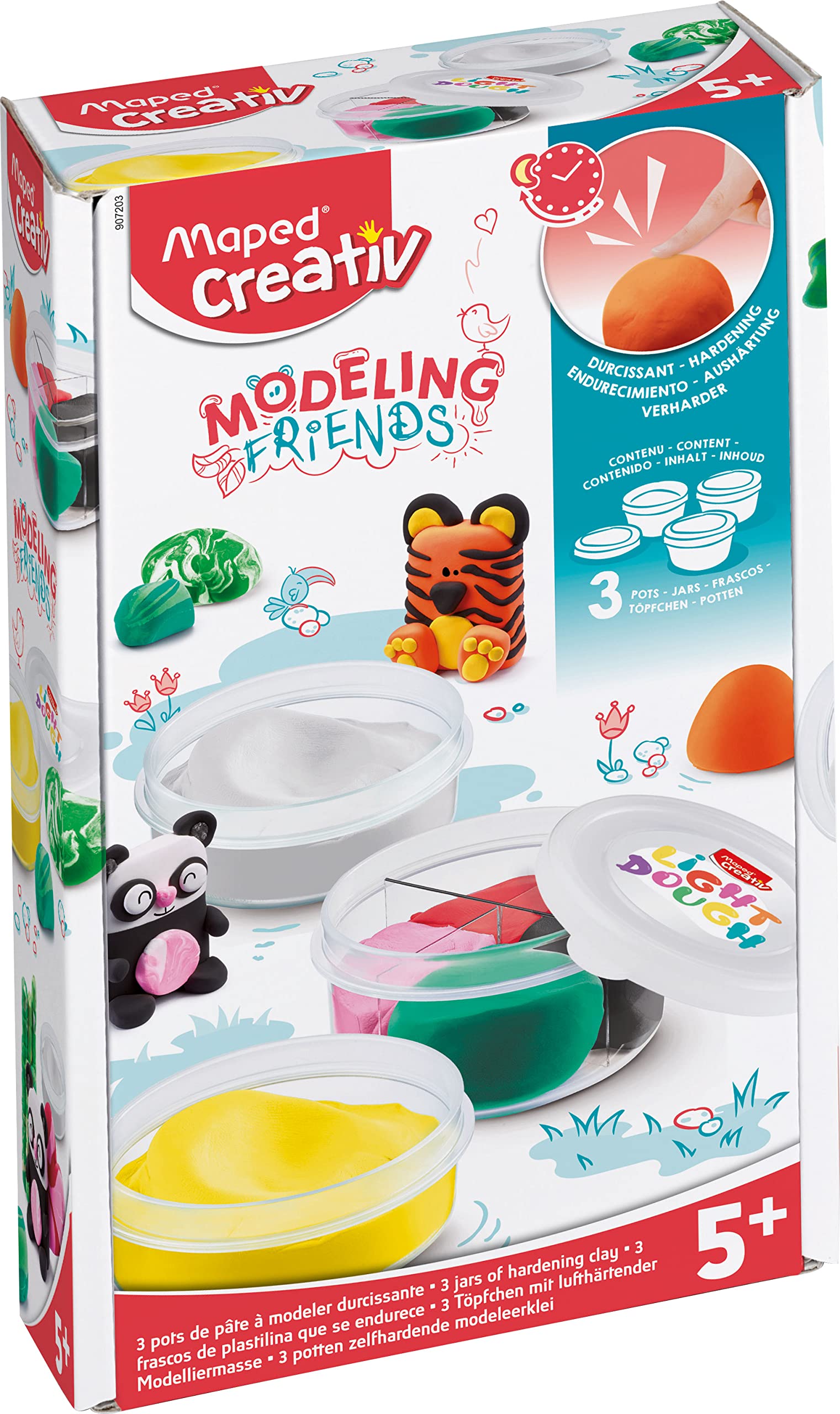 Maped CREATIV Refill Pot with Modelling Clay for Modelling Friends Pack of 3 Refills