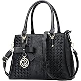 KKXIU Women Satchel Bags Handle Shoulder Handbags and Purses Pockets Zipper Leather Crossbody Bags