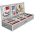 Simple Houseware Wrapping Paper Organizer - Under Bed Storage for 25-40 Rolls Gift Wrapping Paper, Gift Bags, Ribbons, 105 x
