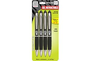 Zebra Pen Z-Grip Max Retractable Gel 4-Pack Carded Ink, 42214 (Black)