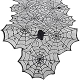 Halloween Table Runner - Black Lace Spider Web
