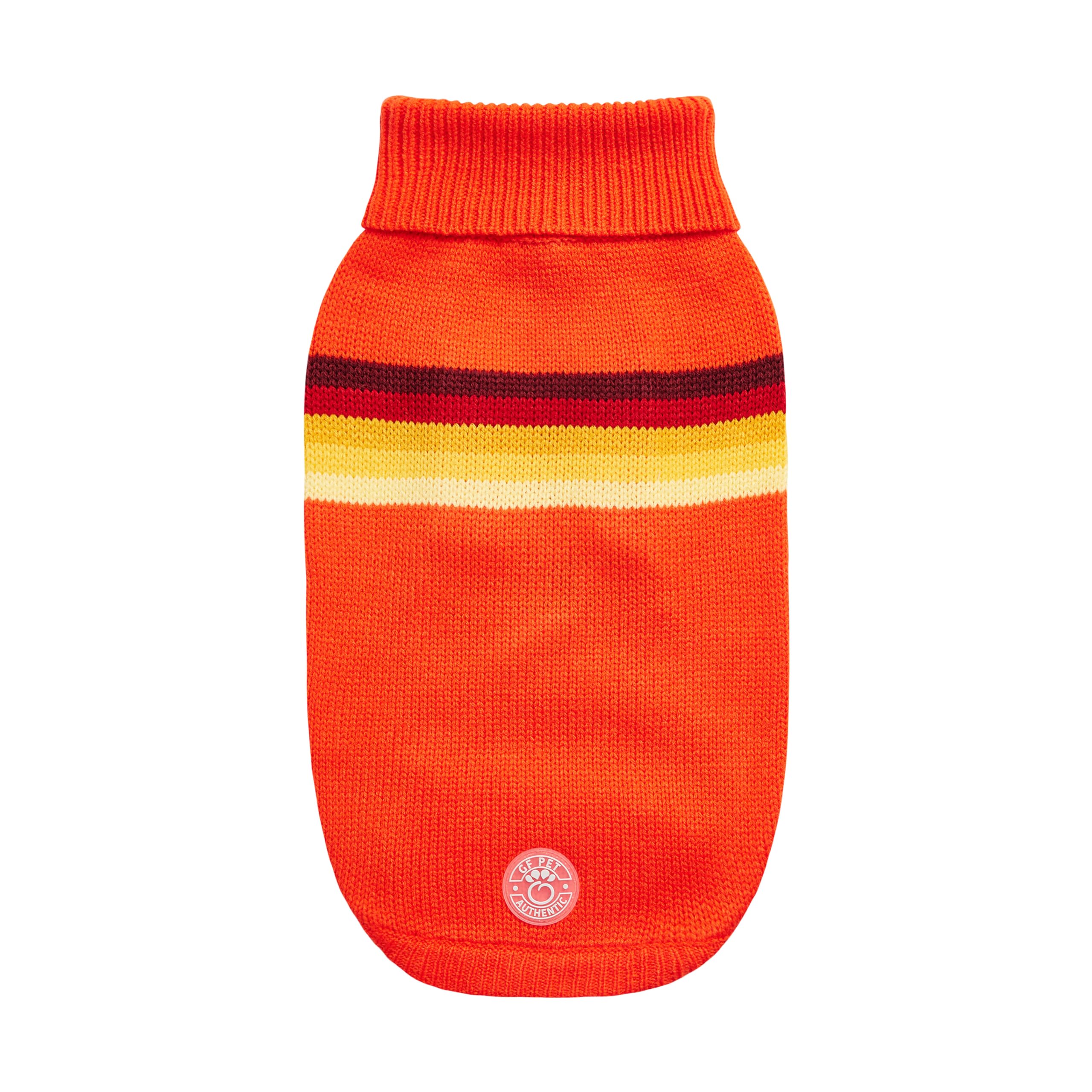 GF Pet Dog Jumper Retro Sweater, Knitted Winter Pullover for Dogs, Crochet Turtleneck Dog Coat - Orange - Small