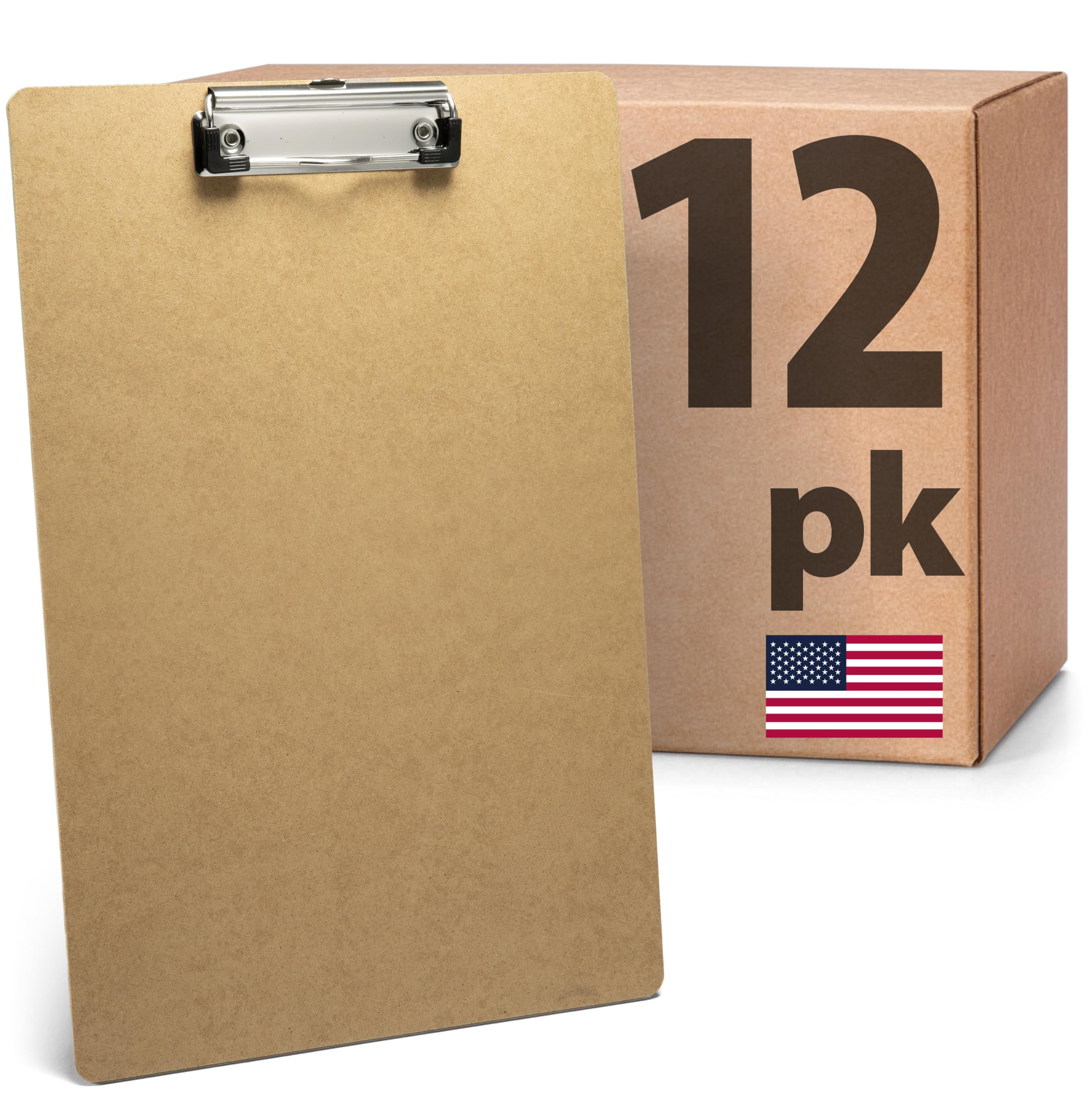 Officemate Recycled Legal Size Wood Clipboard, Low Profile Clip, 12 Pack, Brown (83227)