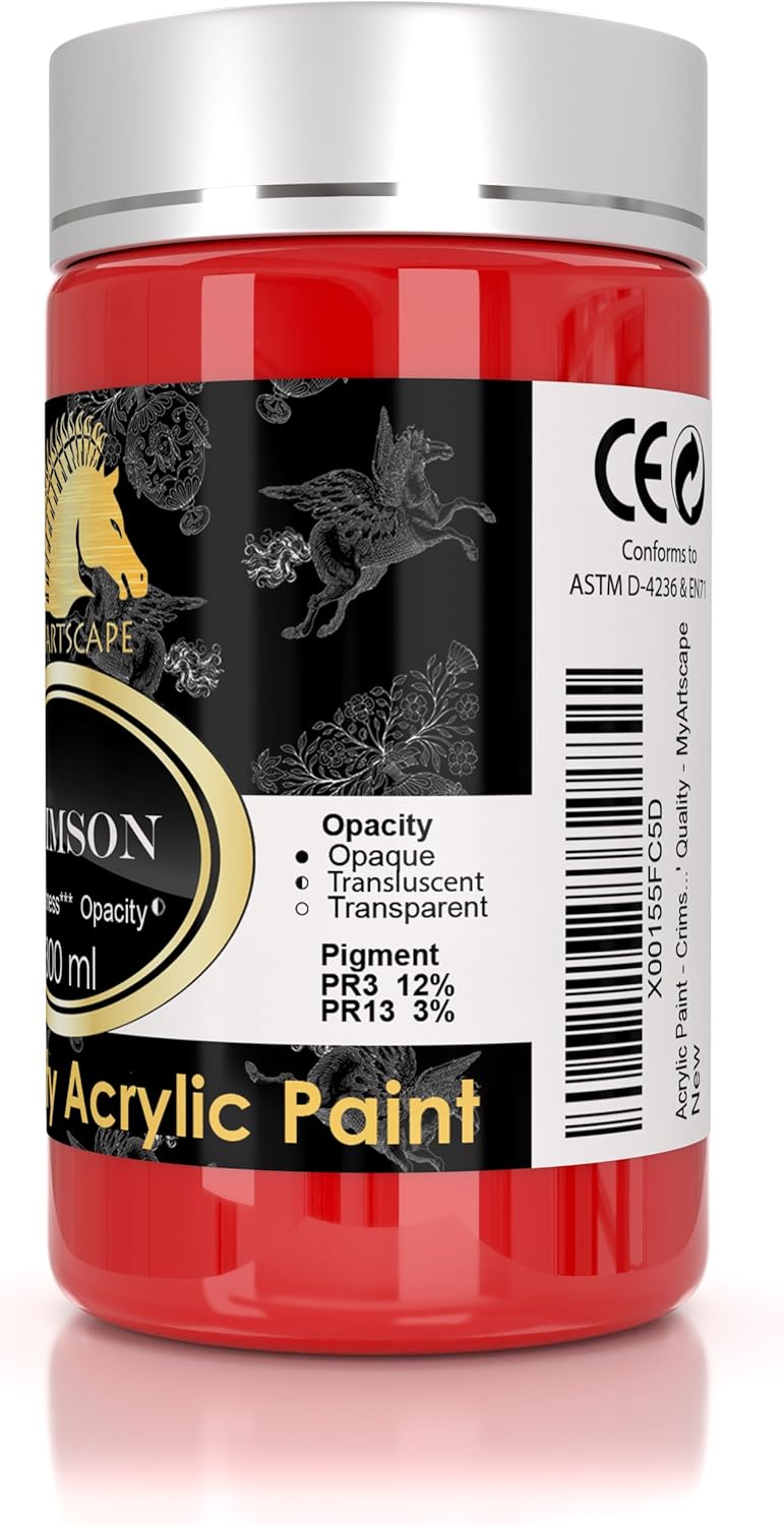 Acrylic Paint Set - 12 x 300ml Bottles - Heavy Body - Lightfast - Artist Quality Paints by MyArtscape