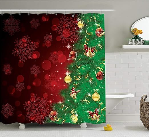 Amazon Com Big Buy Store Christmas Shower Curtain Trippy Xmas