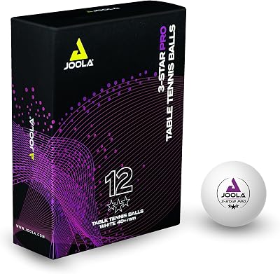 JOOLA 3-Star PRO Table Tennis Balls 40+ mm White Pack of 12