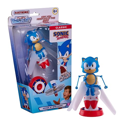 Character Options Flying Heroes Hover and Spin Sonic the Hedgehog action toy Age 4+ | Electronic real flying action! Hand-controlled hover action, Boys aged 6+, Blue