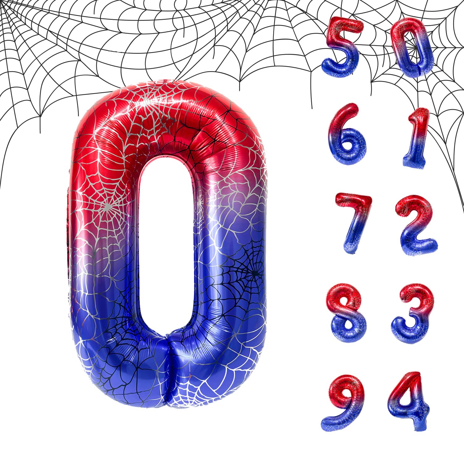 Photo 1 of *Missing Parts*Spider Web 40Inch Foil Number Balloon - Giant Decor for Birthdays, Anniversary Party Arch Supplies (Spider, Number 1)