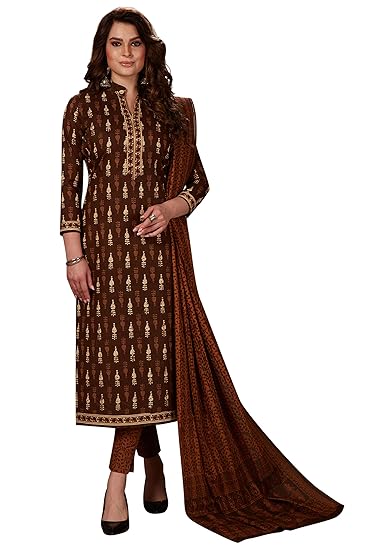 Womens Pure Cotton Printed Unstitched Dress Material
