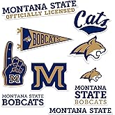 Montana State University 8ct Vinyl Large Deluxe Stickers Variety Pack - Laptop, Water Bottle, Scrapbooking, Tablet, Skateboard, Indoor/Outdoor - Set of 8