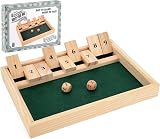 Toyrific Shut The Box Game for 2 Players Wooden Board Dice