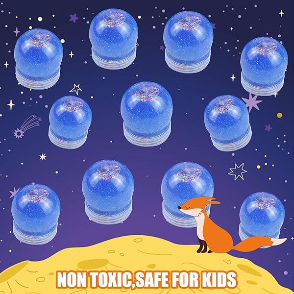 GHOBROFY GALAXY SLIME PARTY FAVORS, 12 PACK SLIME BALLS WITH GLITTER, NON-STICKY, STUDENT GIFTS GOODIE BAGS STUFFERS FOR KIDS, CLASSROOM REWARD, PARTY SUPPLIES, BLUE