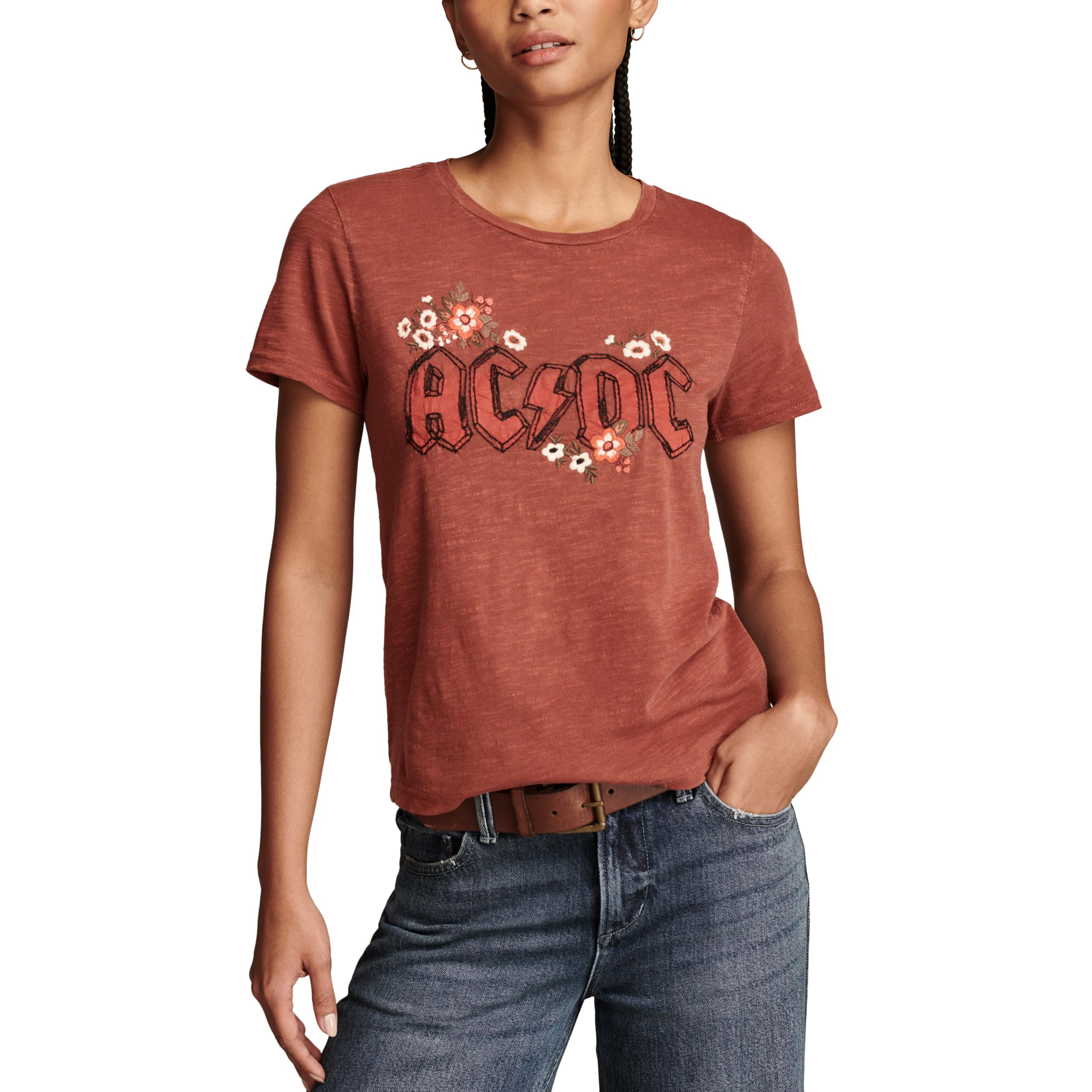 Lucky Brand Women’s Classic Crew Neck Tee, Cinnabar