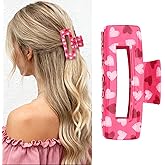 Wecoe Valentines Heart Hair Claw Clips for Women - Cute Pink Valentines Hair Accessories