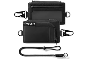 VULKIT Water-Resistant Keychain Wallet with Lanyard for Men and Women, Outdoor Zipper Pouch Wallet with Clear ID Window, for Hiking, Fishing, Skateboard and any Outdoor Activities, Shadow Trek