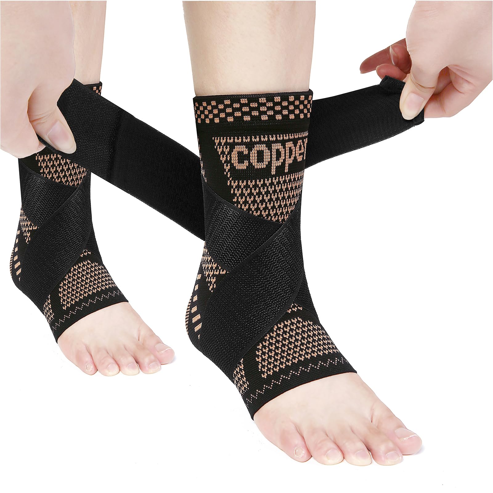 Photo 1 of *PARTIAL SET - ONLY 1 set*
Copper Ankle Brace Copper Infused Support for Men & Women (Pair), Best Ankle Compression Sleeve Socks for Plantar Fasciitis, Sprained Ankle, Achilles Tendon, Pain Relief, Recovery