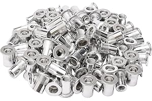 M6 6mm Flat Head Aluminum Rivet Nut Blind Insert Nut Pack of 100