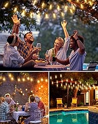 PARTPHONER LED Outdoor String Lights, 180FT Patio