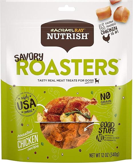 Amazon Com Rachael Ray Nutrish Savory Roasters Real Meat Dog Treats Roasted Chicken Recipe 12 Ounces Grain Free Pet Supplies