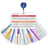Respiratory Therapist Badge Buddy with Reel - 8 PVC Reference Cards for RT, ICU, ABG, Ventilator Settings, NRP &amp; Pediatrics - Airway Cheat Sheets, Respiratory Therapist Gifts &amp; Accessories