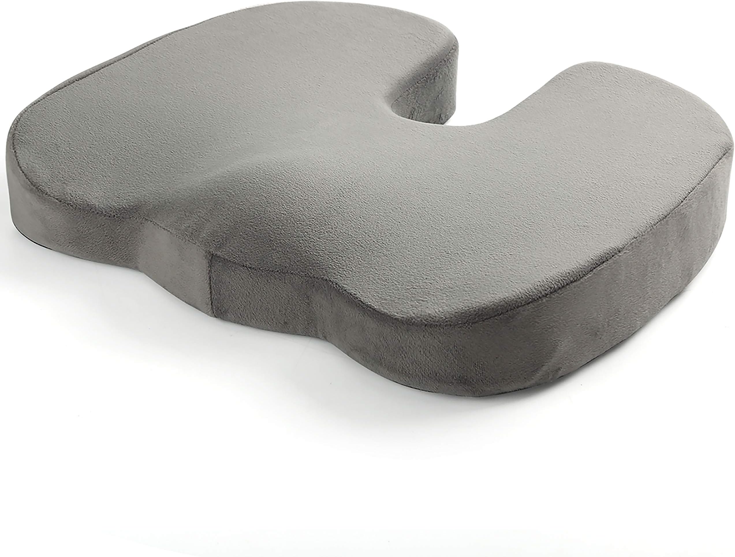 Memory Foam Seat Cushion - Coccyx Pillow for Lower Back, Sciatica Support | Orthopedic Relief of Aches & Pain from Joint and Posture Misalignment | Best Portable Comfort for Office & Travel