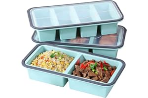 Asaloy 3 Pack （1-1.4-2 Cup）Silicone Food Freezer Molds With Lids,Easy to Release Silicone Soup Freezer Containers Tray for Me