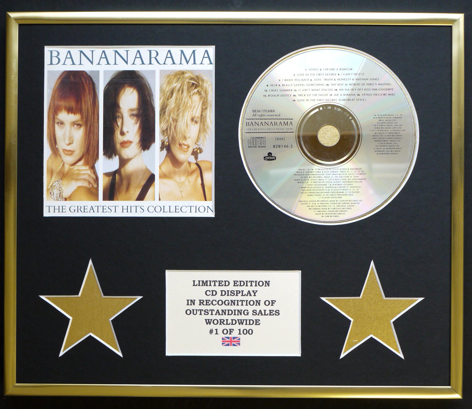 BANANARAMA/CD DISPLAY/LIMITED EDITION/COA/THE GREATEST HITS COLLECTION