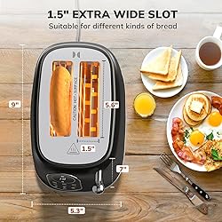 Keenstone Smart Touch Screen Toaster 2 Slice, Retro