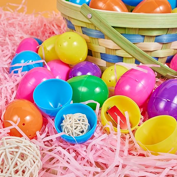JOYIN 300 PCS 2.3″ EASTER EGGS, EMPTY PLASTIC EGGS FILLABLE COLORFUL BRIGHT EGGSHELL BULKS FOR EASTER HUNT, FILLING TREATS, PARTY FAVOR, BASKET STUFFERS, CLASSROOM PRIZE SUPPLIES