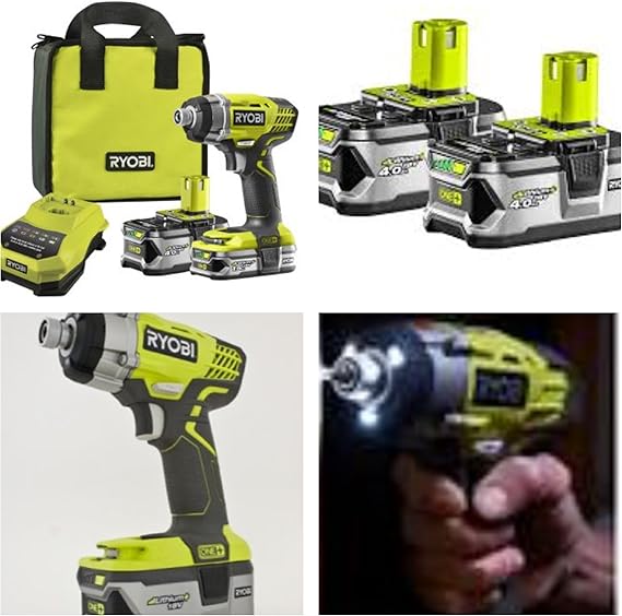 RYOBI 18V IMPACT DRIVER HEAVY DUTY COMPLETE KIT X 2 LITHIUM 4.0AH