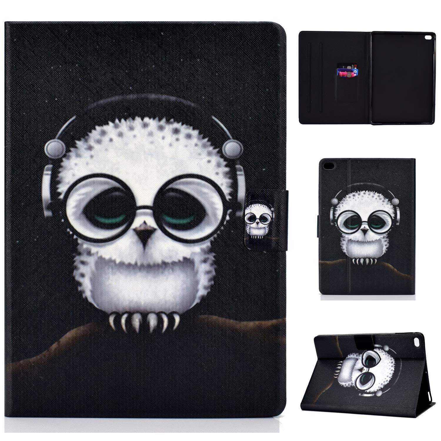 Compatible for 9.7 iPad Case 2018 iPad 6th Generation Case/2017 iPad 5th Generation Ultra Slim Lightweight Smart Stand Case, with Auto Sleep/Wake for iPad 9.7, White owl