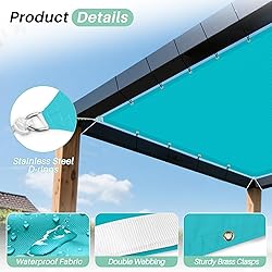 SunnyRoyal 10'x10' Waterproof Sun Shade Sail