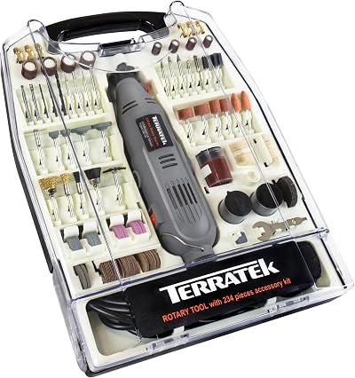 Terratek Corded Rotary Tool 234pc Accessory Set 135W 8000-33000RPM