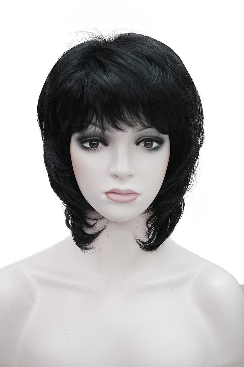 1 Wiginway Short Black Wigs Synthetic Hair Short Natural Wavy
