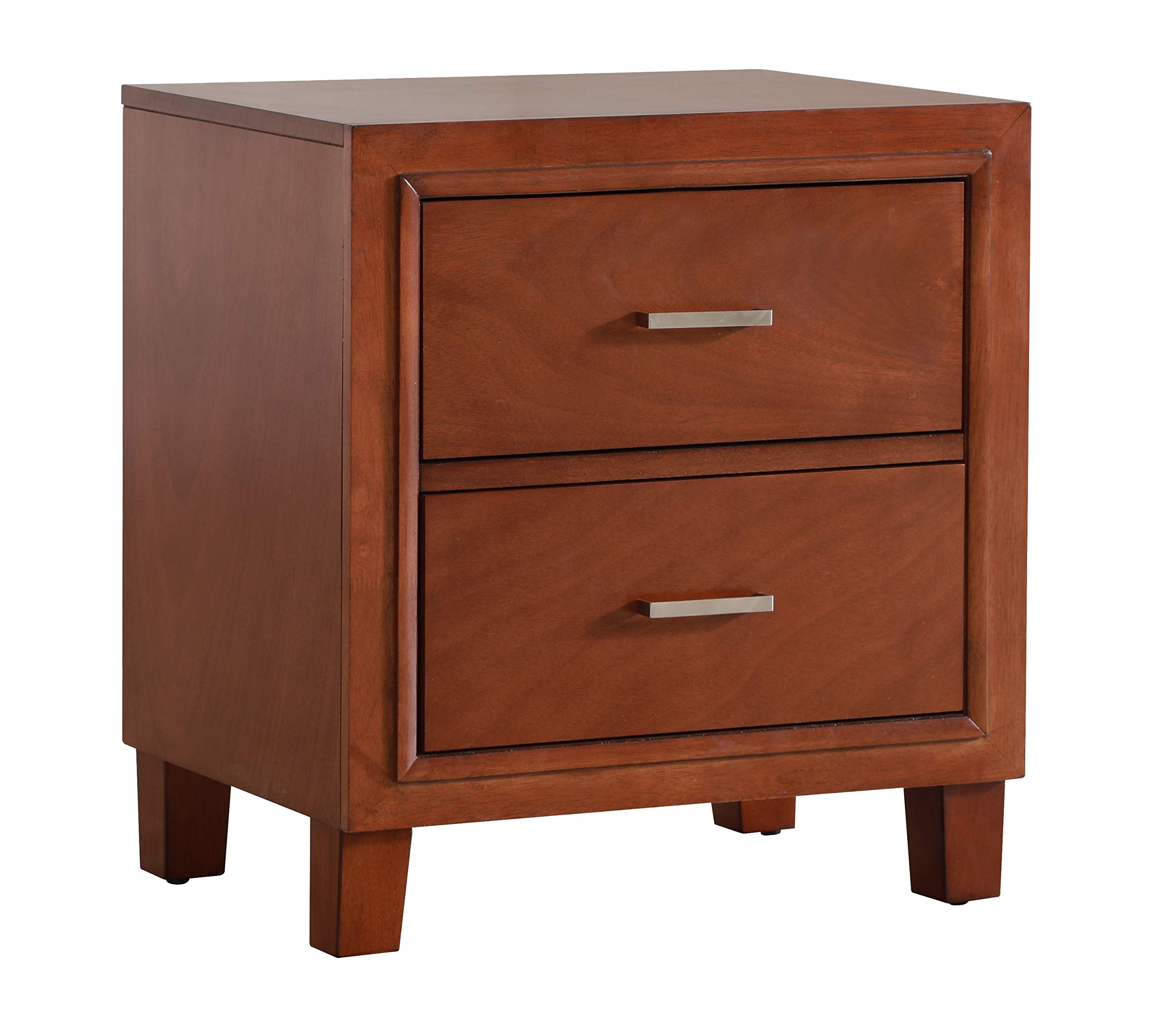 Glory Furniture 2 Drawer Nightstand, Cherry