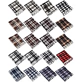 Liitrsh 20 Pcs Winter Scarfs Bulk Unisex Plaid Scarves Pack Warm Fleece Knit Winter Neck Scarf Multi Color Long Scarfs for Women Men,57 x 12 Inch