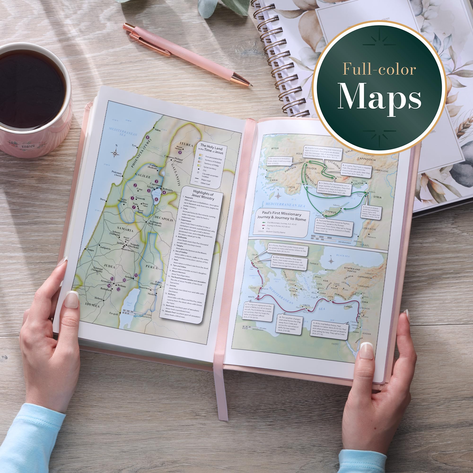 KJV Holy Bible, Giant Print Full-size Faux Leather Red Letter Edition - Thumb Index & Ribbon Marker, King James Version, Pink (KJV Full Size GP Editions)