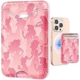 Shorogyt Compatible with Magsafe Wallet Magnetic Card Holder - Princess Phone Wallets for Women Teen Girls Cute Pattern for iPhone 17/16/15/14/13/12 Series Slim for Apple Mag RFID Magnet, Fit 3 Cards