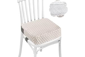 JSLOVE Toddler Booster Seat for Dining Table, 100% Washable Ultra-Breathable Core, Portable Increasing Booster Cushion for Kids, Travel Booster Seats for Chair with Non-Slip Bottom & Widened Elastic Straps