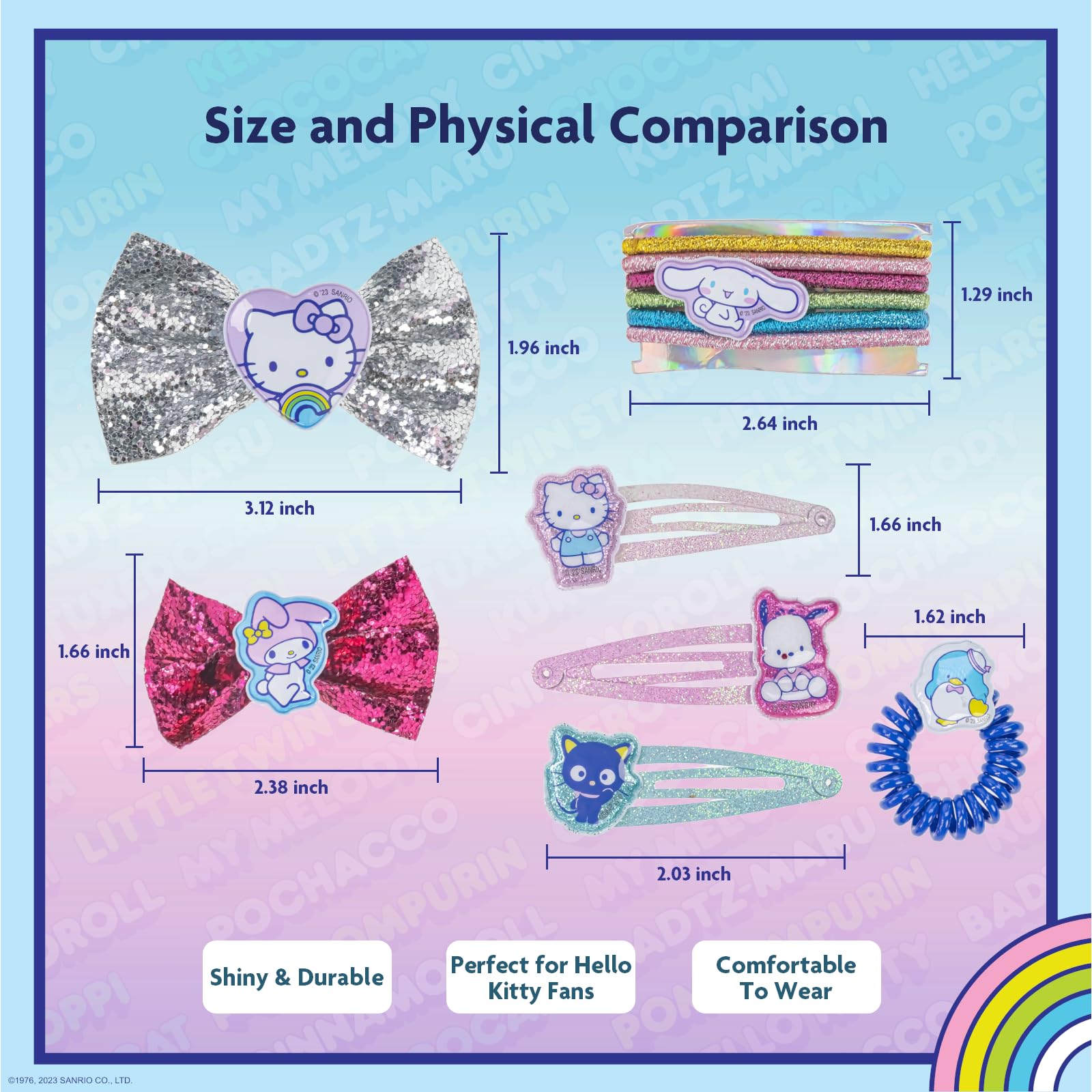 Hello Kitty and Friends Mini Backpack Hair Accessories Gift Bag Set includes for Kids Girls, Ages 3+ perfect for Birthdays, Parties, Sleepovers & Makeovers